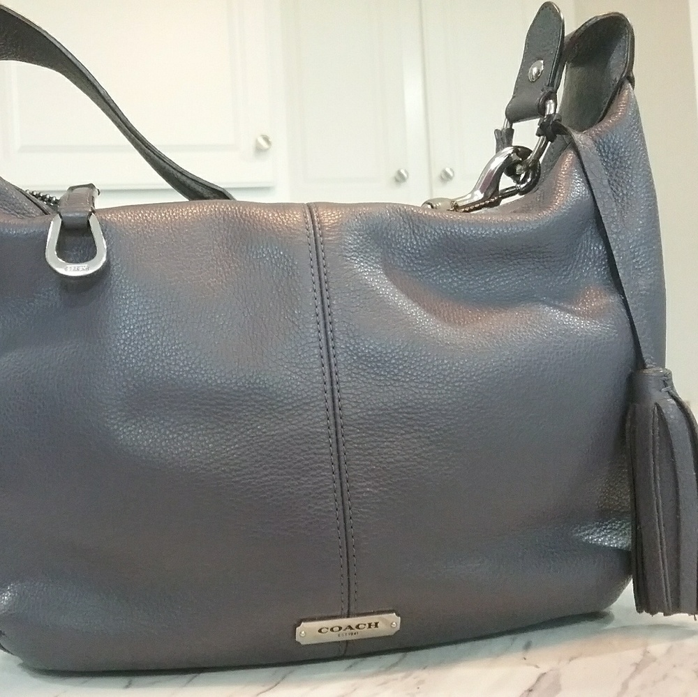 EUC Like New Coach Avery Leather Hobo Grey Purple